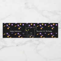 Joyeux Halloween Chat Noir Confetti Anniversaire