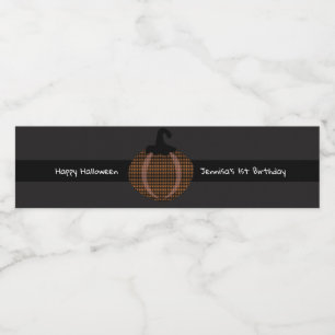 Étiquette Pour Bouteilles D'eau Joyeux Halloween Citrouille rétro 1er anniversaire