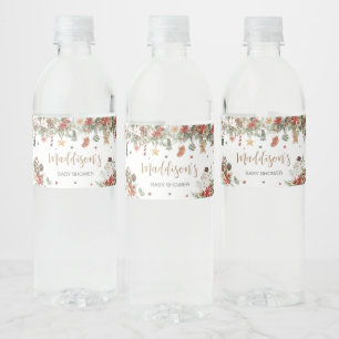 Étiquette Pour Bouteilles D'eau Joyeux petit Baby shower de Noël