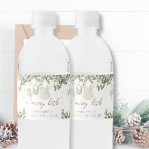 Étiquette Pour Bouteilles D'eau Joyeux petit Boho Baby shower d'hiver fille