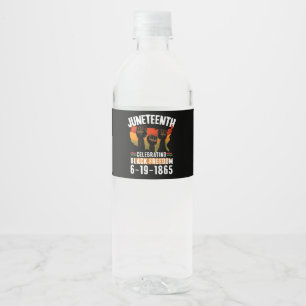 Étiquette Pour Bouteilles D'eau Juneteenth célébrant la liberté noire 186 Africain