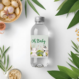 Étiquette Pour Bouteilles D'eau jungle bébé garçon douche sauvage tropicale Invita
