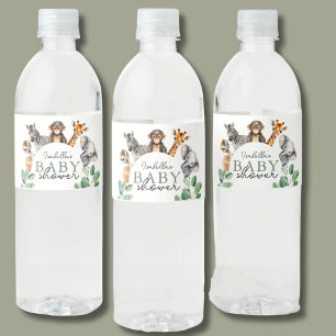 Étiquette Pour Bouteilles D'eau Jungle Safari Animaux Baby shower garçon