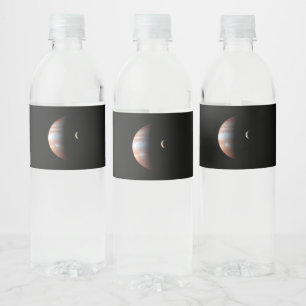 Étiquette Pour Bouteilles D'eau Jupiter Géante gazeuse et Io Lune galiléenne