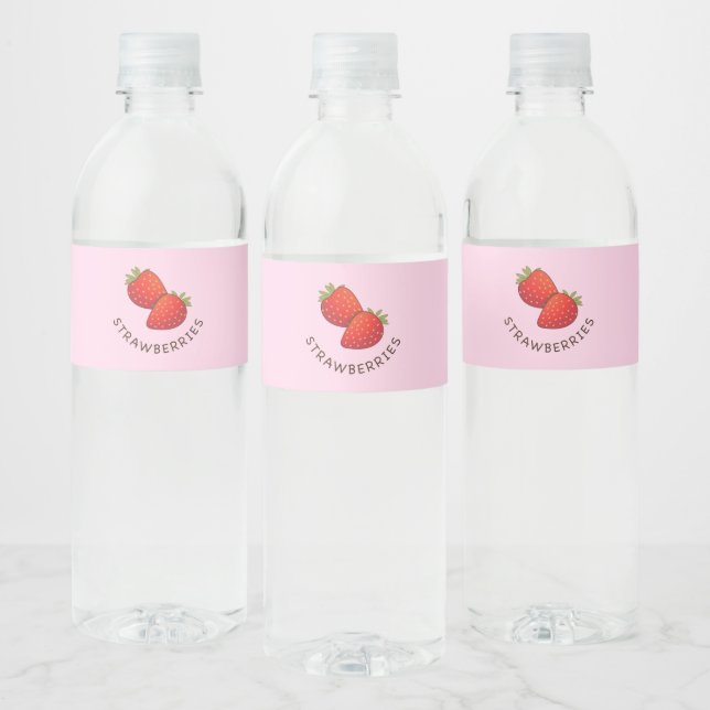 Étiquette Pour Bouteilles D'eau Jus de fraise (Bouteilles)