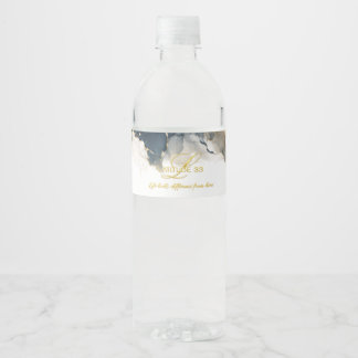 Étiquette Pour Bouteilles D'eau L33 signature art à l'encre alcoolique sur