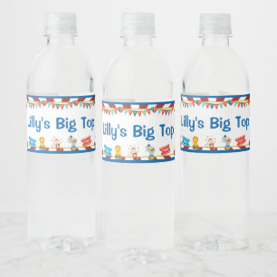 Étiquette Pour Bouteilles D'eau La bouteille de partie de cirque marque la fête