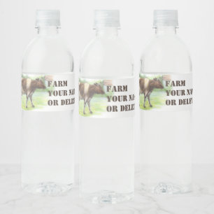 Étiquette Pour Bouteilles D'eau La ferme à la vache