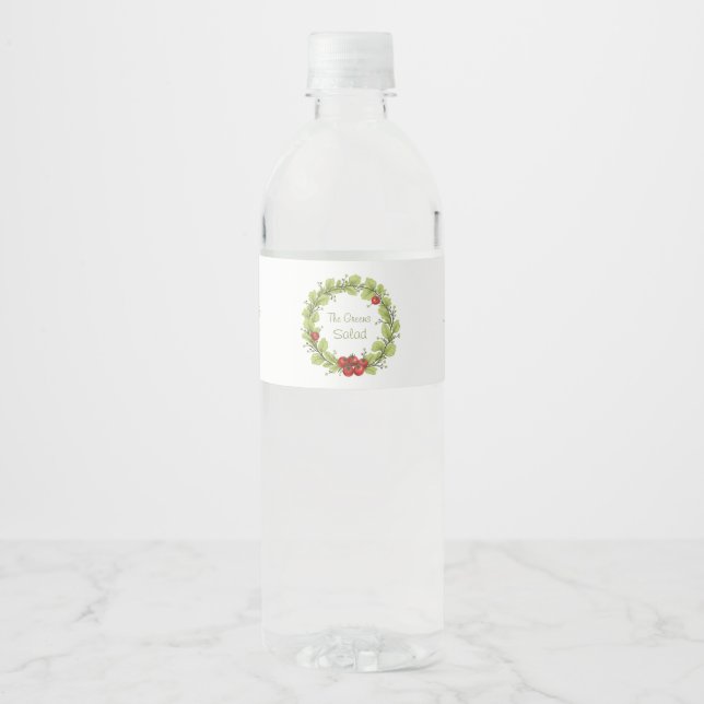 Étiquette Pour Bouteilles D'eau La salade des Verts (Devant)