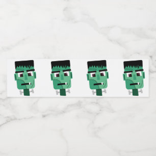 Étiquette Pour Bouteilles D'eau La tête du monstre Frankenstein