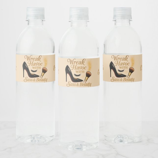 Étiquette Pour Bouteilles D'eau Ladies' Night Snarky Wreak Havoc Sass Water Label (Bouteilles)