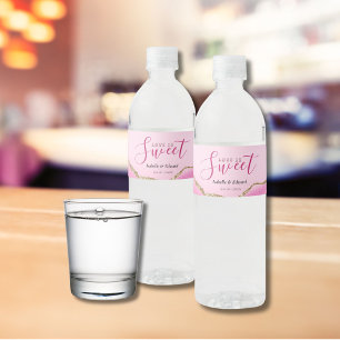 Étiquette Pour Bouteilles D'eau L'Amour Est Un Or Doux Et Mariage En Pierre D'agat