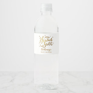Étiquette Pour Bouteilles D'eau Le ciel a envoyé un Baby shower neutre entre les