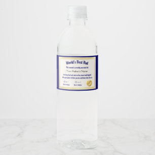 Étiquette Pour Bouteilles D'eau Le meilleur certificat papa du monde Funny moderne