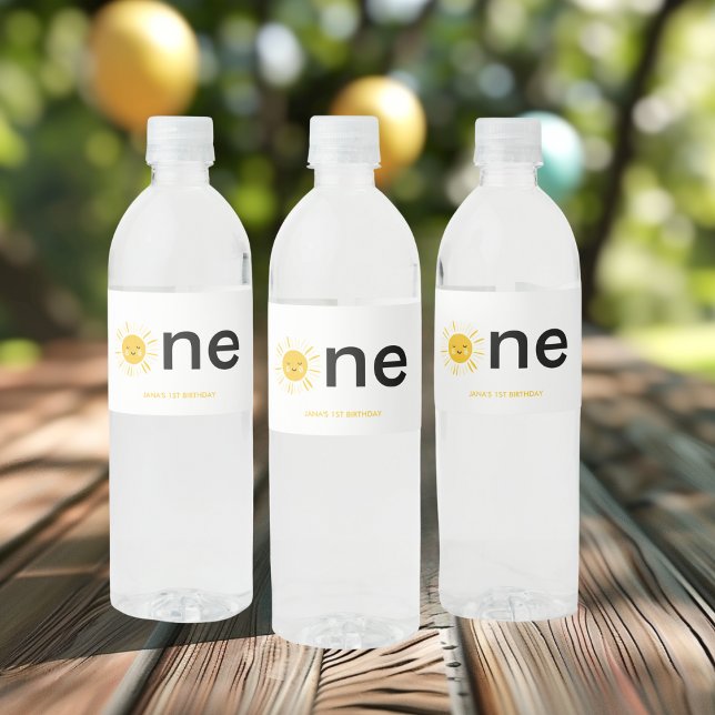 Étiquette Pour Bouteilles D'eau Le soleil tourne à une fête d'anniversaire (Créateur téléchargé)