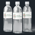 Étiquette Pour Bouteilles D'eau Le Typographe du Magic Christmas<br><div class="desc">Étiquettes de bouteilles d'eau avec une illustration cool. Texte dit Croire à la magie en lettres fantaisistes. Décoré de boules de noël.</div>