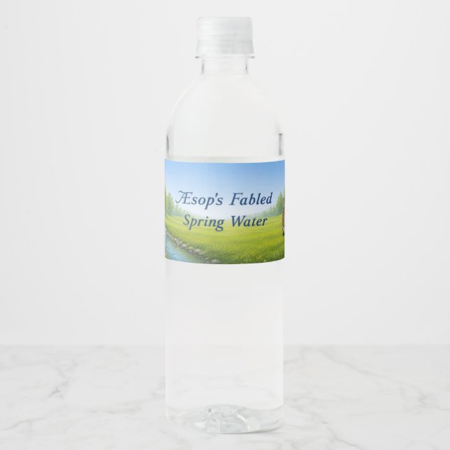 Étiquette Pour Bouteilles D'eau L'eau de source fabuleuse d'Ésope (Devant)