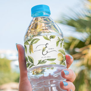 Étiquette Pour Bouteilles D'eau Lemon Sorrento Mariage