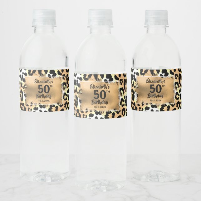 Étiquette Pour Bouteilles D'eau Leopard (Bouteilles)