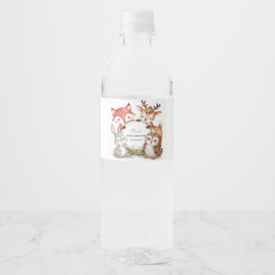 Étiquette Pour Bouteilles D'eau Les animaux des bois Baby shower mignon