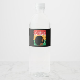 Étiquette Pour Bouteilles D'eau Les femmes noires Juneteenth célèbrent la fête de