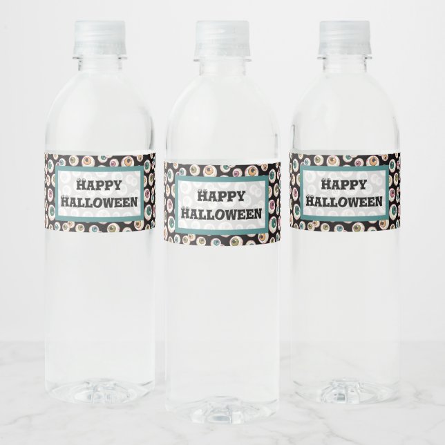 Étiquette Pour Bouteilles D'eau Les yeux d'Halloween (Bouteilles)