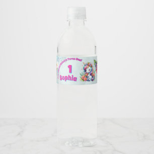 Étiquette Pour Bouteilles D'eau Licorne Florale Magique 1er Anniversaire Fille
