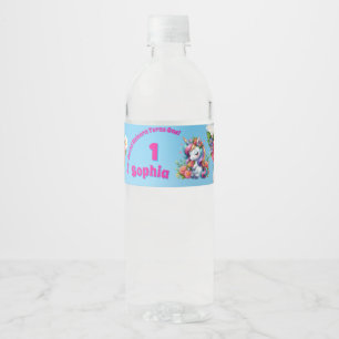Étiquette Pour Bouteilles D'eau Licorne Florale Magique 1er Anniversaire Fille