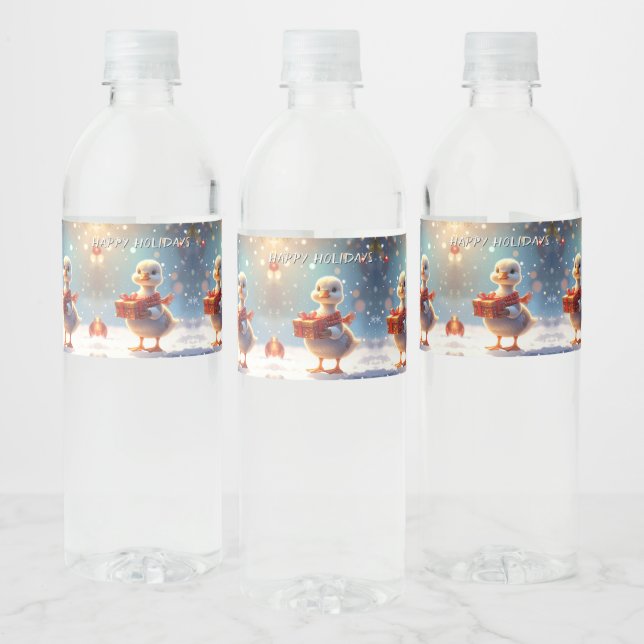 Étiquette Pour Bouteilles D'eau Little Duck Holiday Water Bottle Label (Bouteilles)