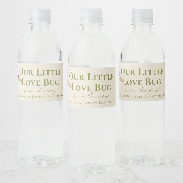 Étiquette Pour Bouteilles D'eau Little Love Baby shower Bug (Bouteilles)