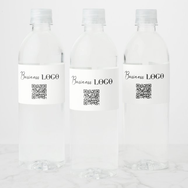 Étiquette Pour Bouteilles D'eau Logo de l'entreprise et code QR (Bouteilles)