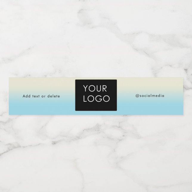 Étiquette Pour Bouteilles D'eau Logo de société moderne ombré pour les médias soci (Étiquettes simples)