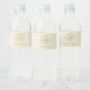Étiquette Pour Bouteilles D'eau Logo de société professionnelle beige de marque co
