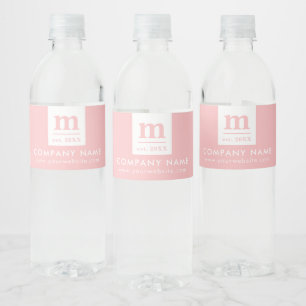 Étiquette Pour Bouteilles D'eau Logo de société promotionnelle Monogramme Rose