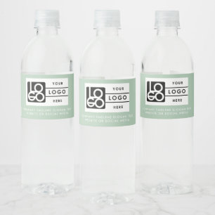 Étiquette Pour Bouteilles D'eau Logo Entreprise Société Entreprise Minimaliste Ver