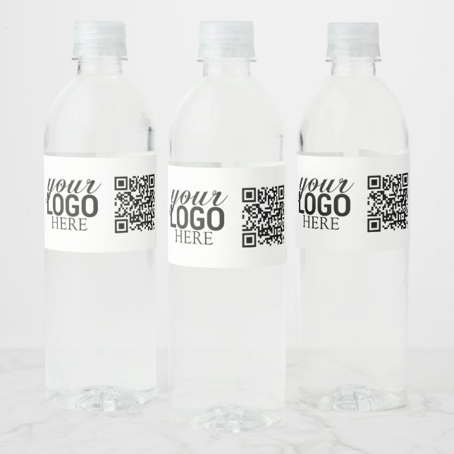 Étiquette Pour Bouteilles D'eau Logo et code QR de l'entreprise de promotion comme (Bouteilles)