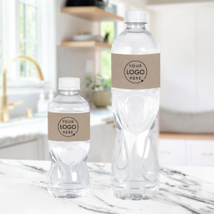 Étiquette Pour Bouteilles D'eau Logo Kraft Rustique   Entreprise Corporatif Modern