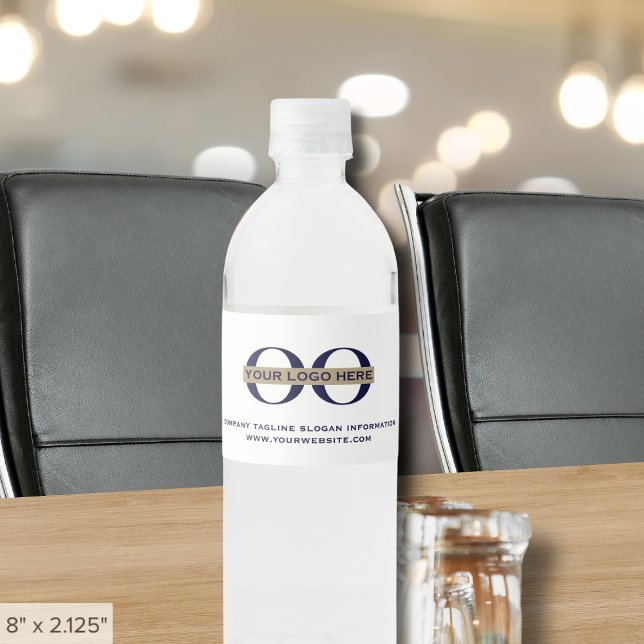Étiquette Pour Bouteilles D'eau Logo Personnalisé Ajouter Votre Texte Slogan (Créateur téléchargé)
