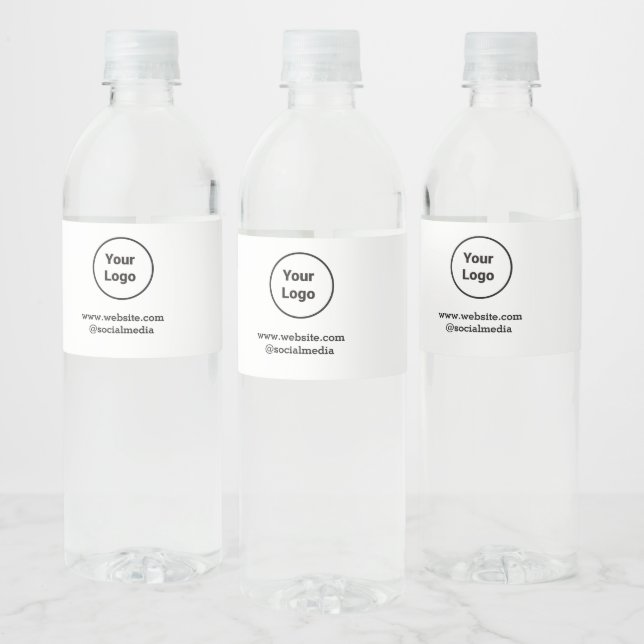 Étiquette Pour Bouteilles D'eau Logo personnalisé simple et élégant ici société (Bouteilles)