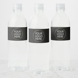 Étiquette Pour Bouteilles D'eau Logo professionnel personnalisé Entreprise Noir