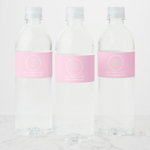 Étiquette Pour Bouteilles D'eau Logo simple minimaliste de l'entreprise rose