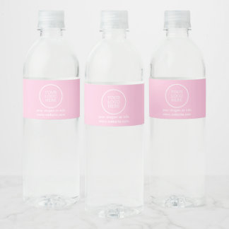 Étiquette Pour Bouteilles D'eau Logo simple minimaliste de l'entreprise rose
