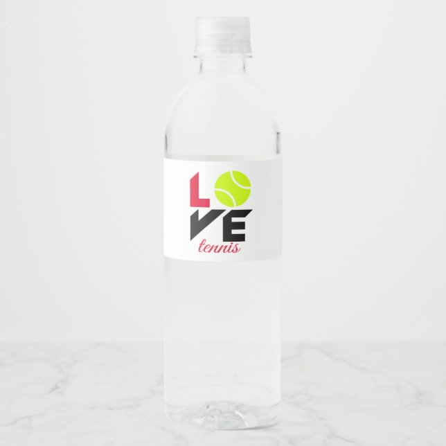 Étiquette Pour Bouteilles D'eau Love tennis (Devant)