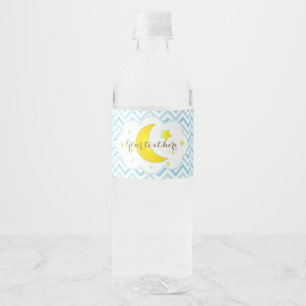 Étiquette Pour Bouteilles D'eau Lune et bouteille d'eau d'étoiles Étiquette-Bleu