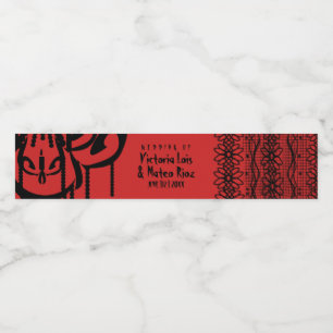 Étiquette Pour Bouteilles D'eau Lustre en dentelle gothique rouge noir