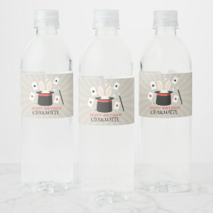 Étiquette Pour Bouteilles D'eau Magicien Show Magicien Enfants Anniversaire Nom pe