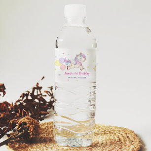 Étiquette Pour Bouteilles D'eau Magique Unicorn Rainbow Anniversaire Party