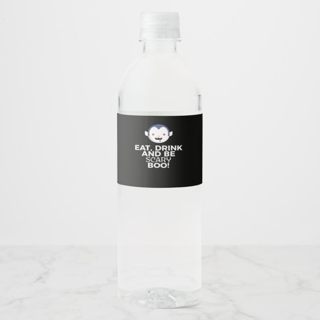 Étiquette Pour Bouteilles D'eau Manger Boire Épouvantable Boo Conception Créative  (Devant)