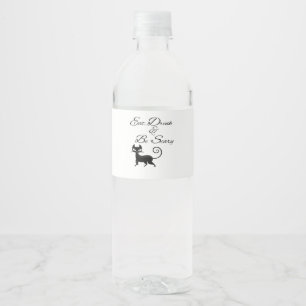 Étiquette Pour Bouteilles D'eau Manger Boire Et Être Chat Effrayant Drôle Mignon H