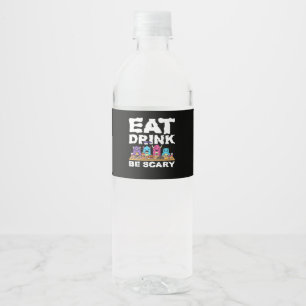 Étiquette Pour Bouteilles D'eau Manger Boire Être Effrayant Créatif Halloween Mons